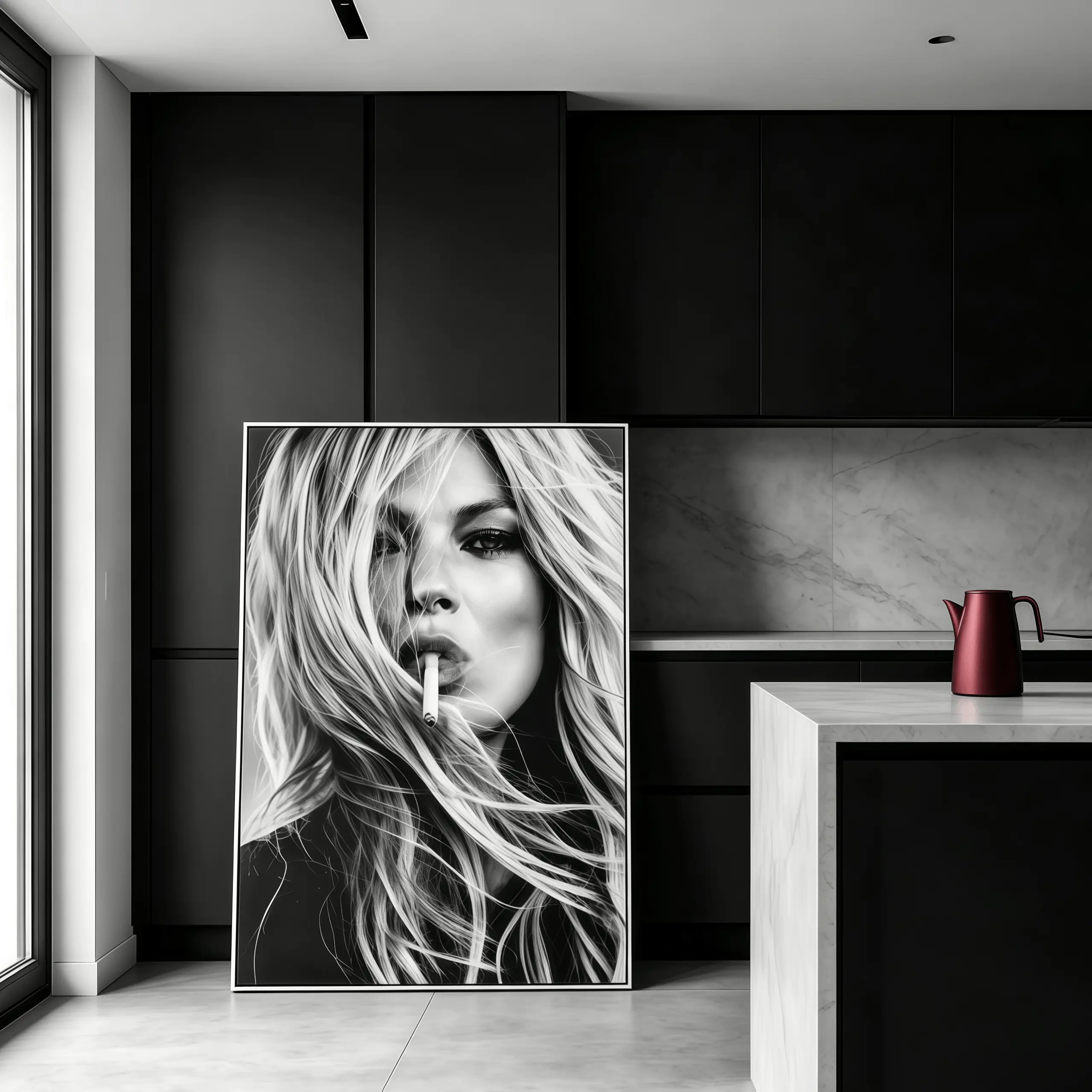Kate Moss Poster Print Fashion Icon Vintage Home Aesthetic Decor Canvas Art 08x12 12x18 16x24 20x30 24x36 Inches Framed Unframed Options