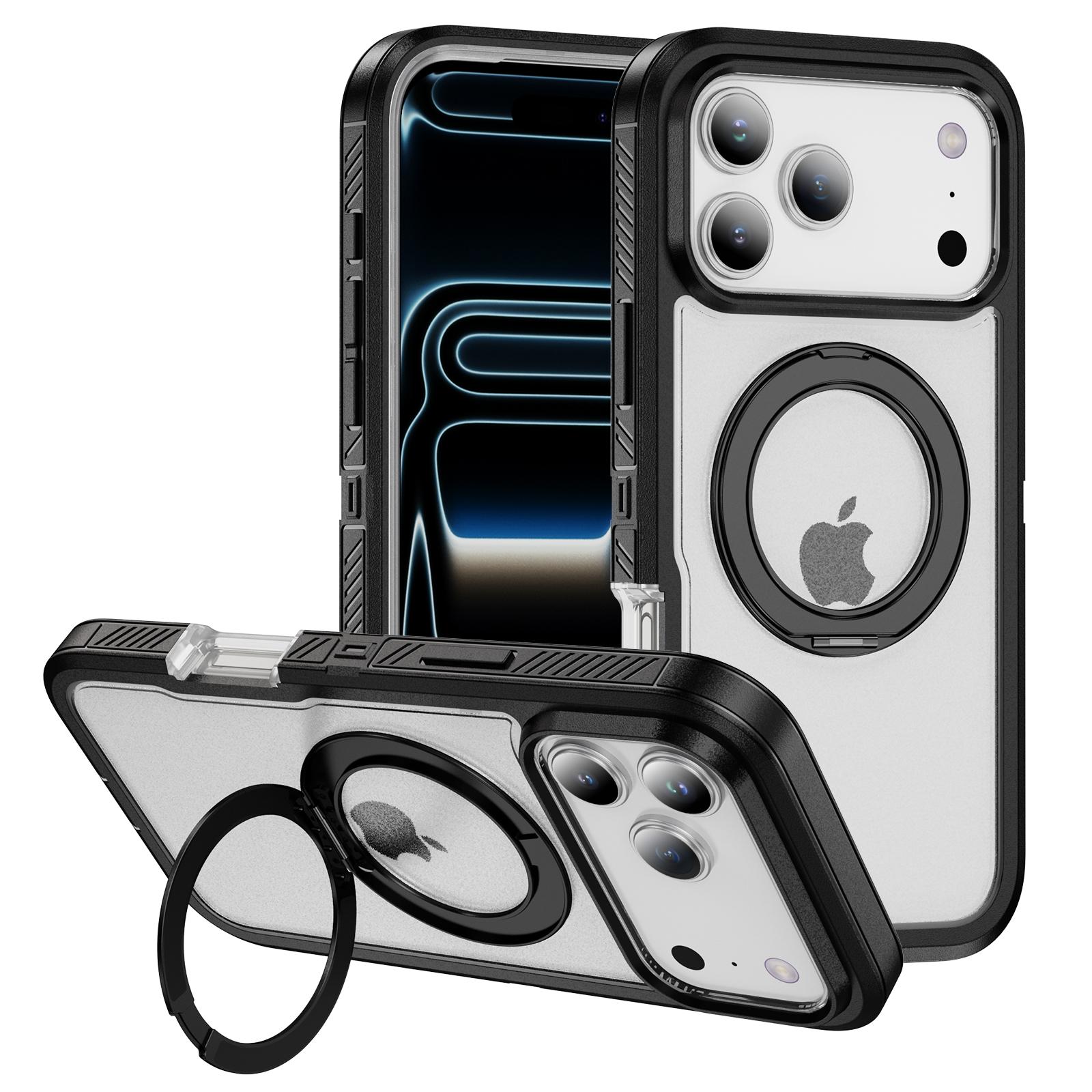 Compatible with iPhone 17 Pro Max Phone Case Supports Wireless Charging Viewing Stand Encapsulated Buttons Two-in-One Secure Phone Protective Case Compatible with iPhone 17 Pro