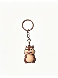 1Pcs Cute Laughing Squirrel Keychain, Soft PVC Cartoon Squirrel Pendant, Multi-Scene Decorative Clip, Perfect Gift for Men and Women
