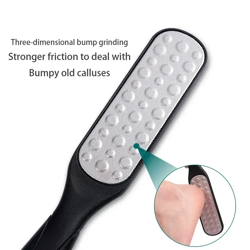 1 double-sided foot brush grinding tool, stainless steel foot file, exfoliating callus remover, descaling tool, large-sized bathroom foot file