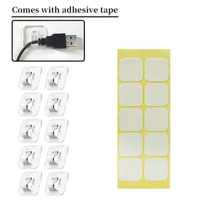 10pcs Home Light String Mounting Hooks, Multi-Functional No-Drill Adhesive Plastic Stand, Lamp Strip Holder, Easy Installation