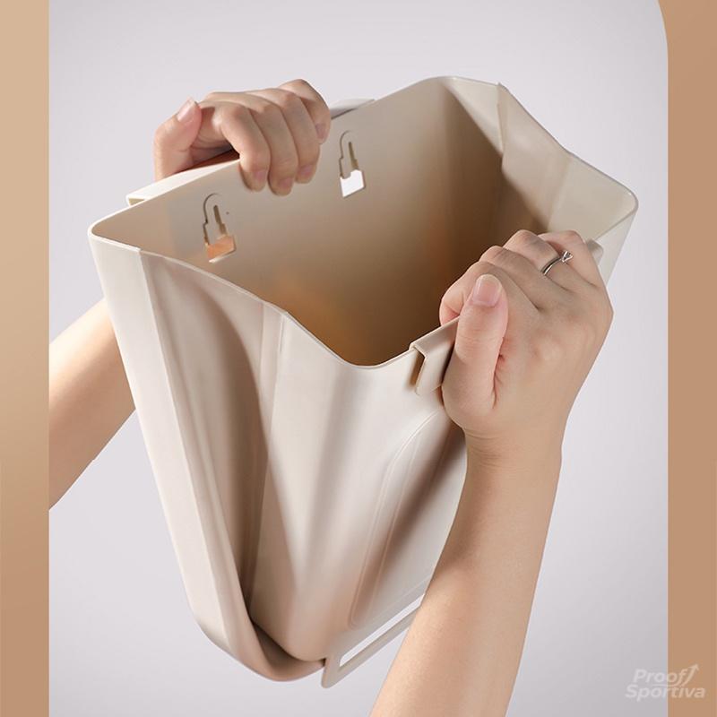 Space-saving Foldable Kitchen Trash Can 6L/11L Touchless Hanging Garbage Bucket Durable Commercial Grade Kitchen Accessory for Home Use
