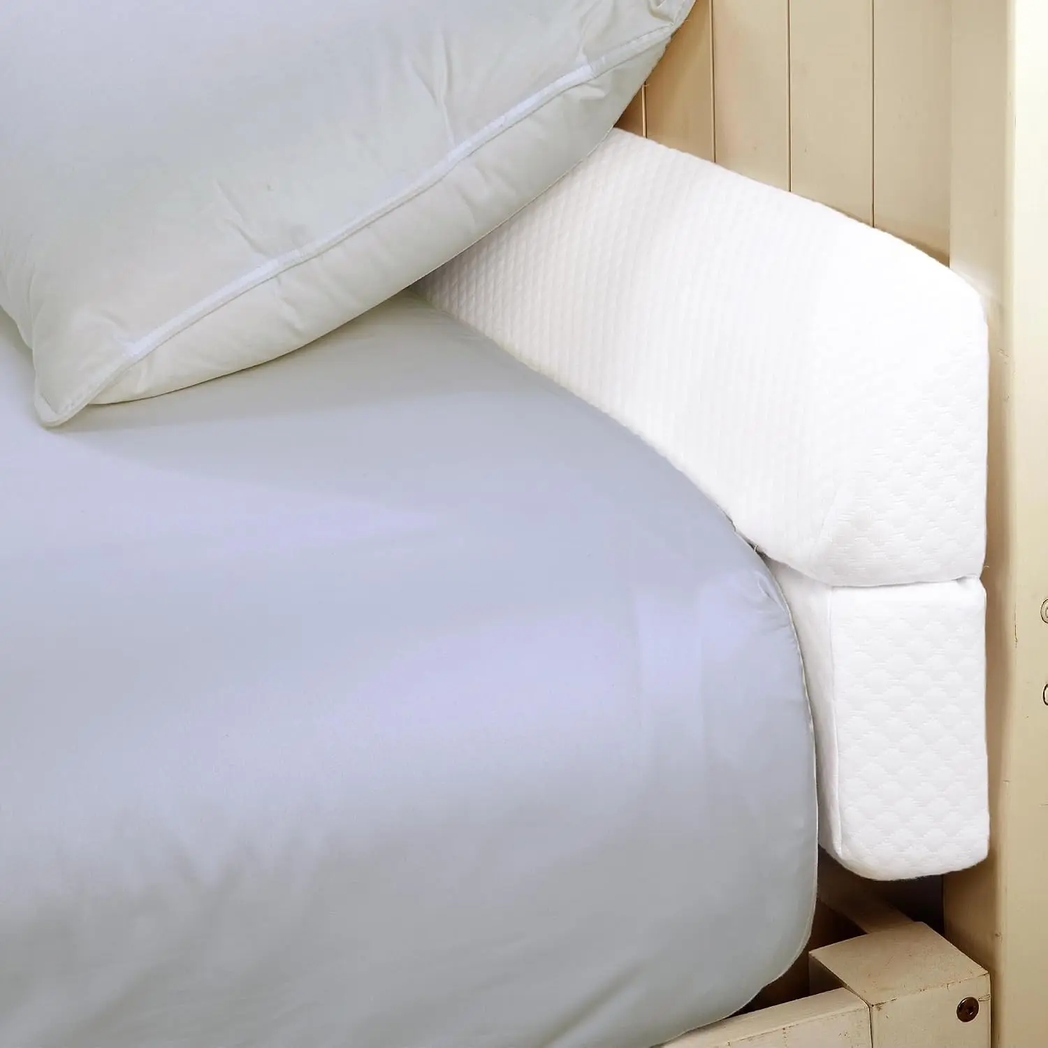 Wedge Pillow Headboard for Bed Gap,Foldable Bed Wedge Gap Filler Queen Size,Matterss Gap Filler,Multi Functional Bed Crack Pillow, Fill The Gap (0-7") Between Your Headboard and Mattress,White