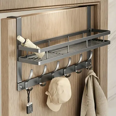 Over-the-Door Hook Hanger, Convenient Hook, Home Organizer Hooks, Multifunctional Door Storage Rack Organizer for Bedroom, Bathroom and Kitchen, Home Space Saver, Door Hanging Organizer