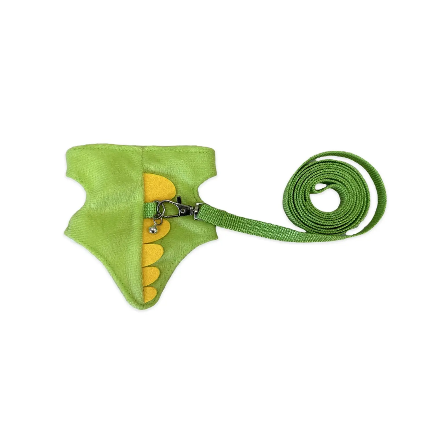 Adjustable Harness Leash for Ferrets, Cute Dinosaur Design with Bell, Ideal for Small Pets, Perfect for Outdoor Walks
