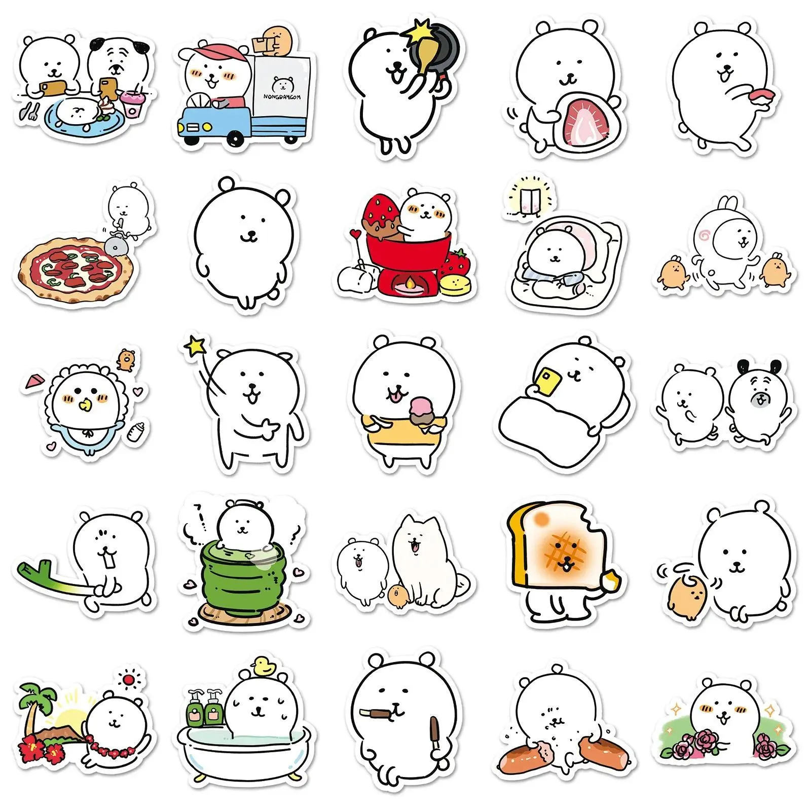 50PCS Kawaii Animal Stickers Cute JokeBear Stickers Decals For Phone Laptop Suitcase Notebook Skateboard Waterproof Stickers