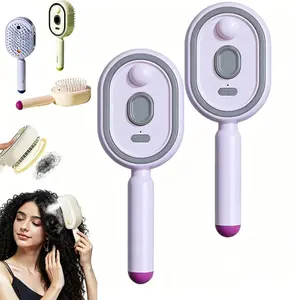 2026 New Electric Spray Air Cushion Massage Comb, Detangling Brush, Self-Cleaning Water Mist Hair Comb, Scalp Massager for Curly, Wavy, Straight Hair