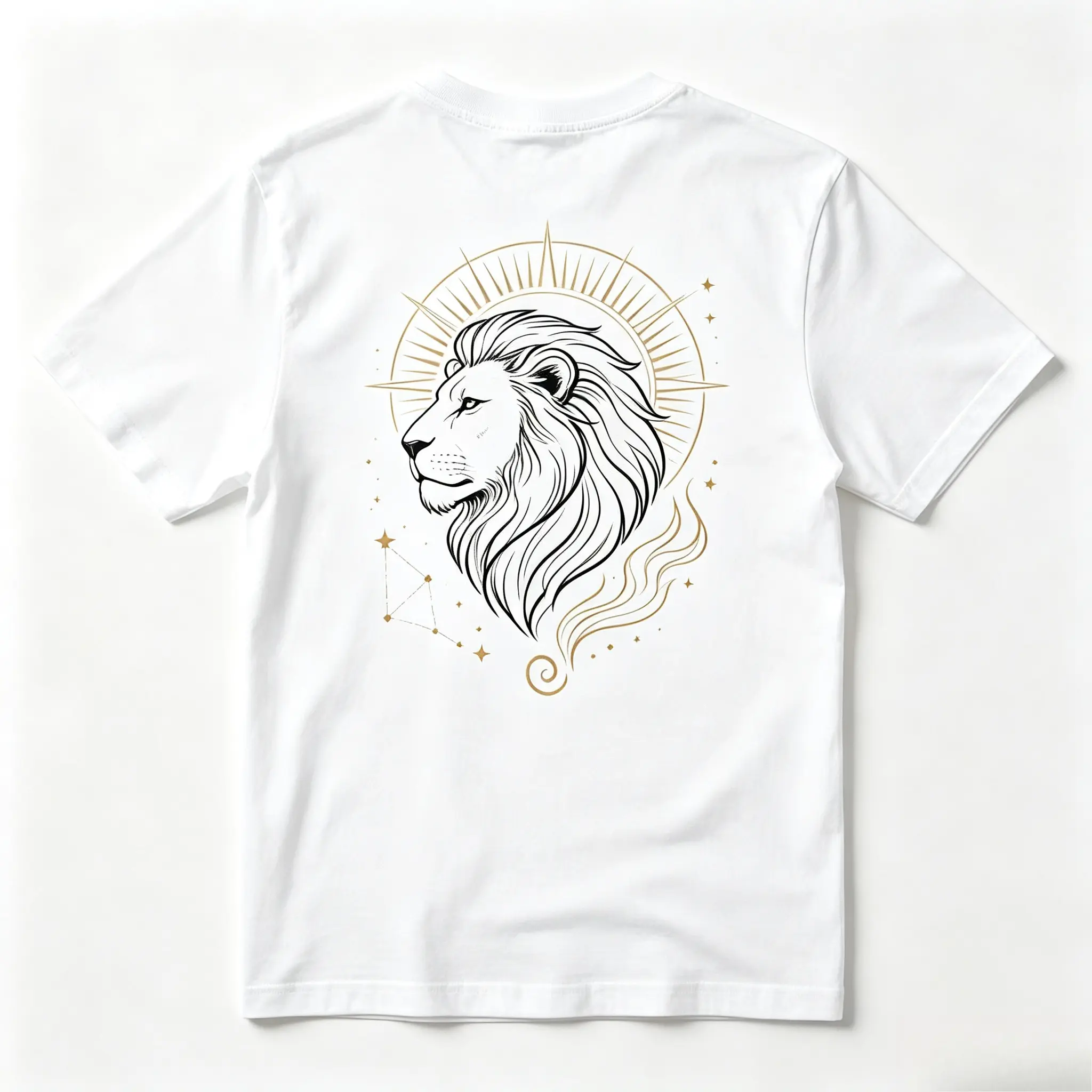 Leo Zodiac Lion Constellation Back Print Graphic Oversized Cotton T-Shirt, Fashion Casual Outfit, Perfect Valentine's Day Holiday Gift For Him Her Family Friends