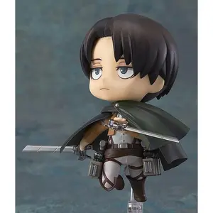 NEW hot 10cm Q version Attack on Titan Levi Rivaille Rival Ackerman Eren Jager 390 action figure toys collection christmas toy
