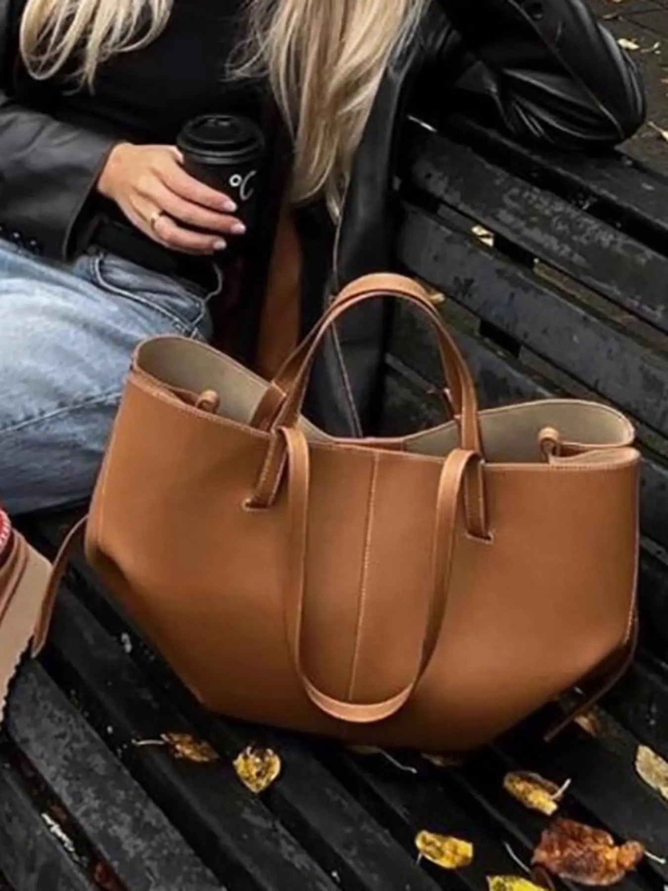 Large Capacity Shopping Bag, Dual Handle Design, Internal Crossbody Pocket, Fashionable and Practical, Spring Summer 2026 New Arrival