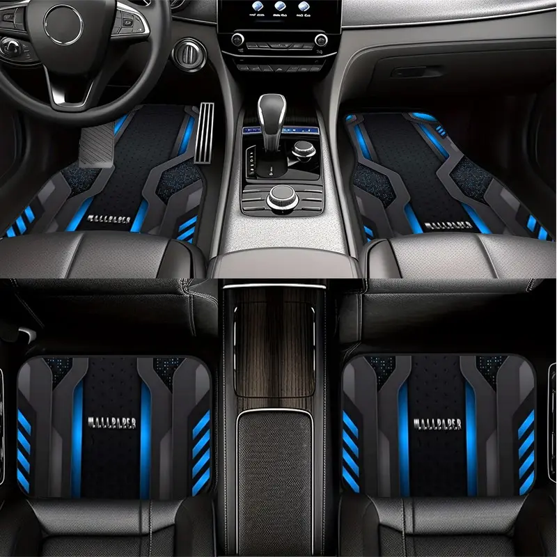 4-Piece 2D Printed Car Mat Set, Durable Polyester, Easy Clean, Front and Back Seat Protection, Ideal for Cars, Suvs, Trucks, Christmas Gift