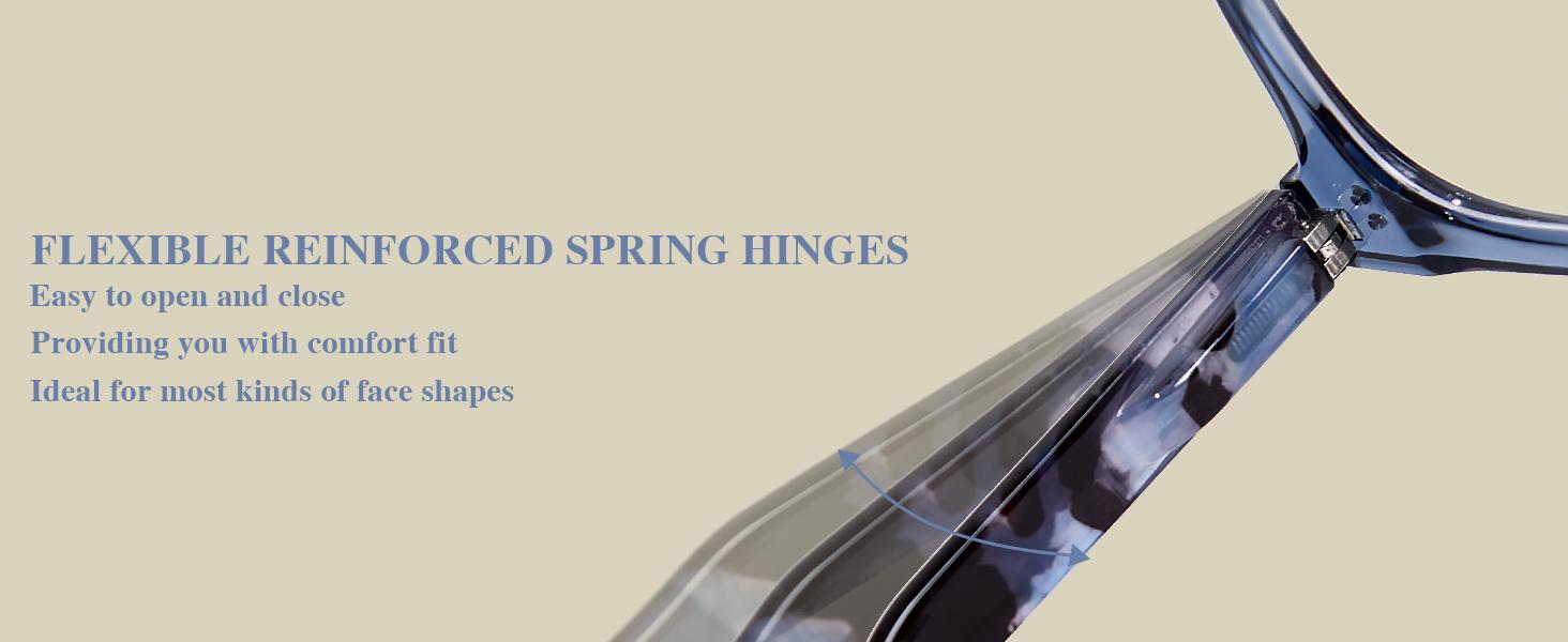 Progressive Multifocus Reading Glasses for Women Men Oversized Anti Blue Light Blocking Readers Square Eyeglasses