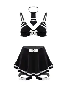 Women's Sexy Striped Print Lingerie Set, Sexy Lingerie Set for Women, Women's Lingerie & Underwear for All Seasons  rave outfit estilo under whimsy clothing