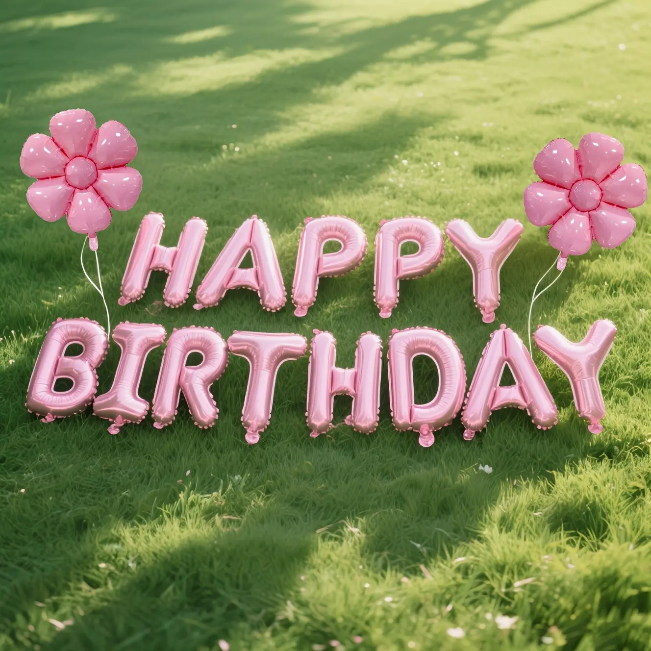 Pink Birthday Letter Balloon Set Daisy-themed party decorations featuring “Happy Birthday” lettering Perfect for adult events, photo props, and sign-in photos,Birthday party decorations ,Birthday balloons
