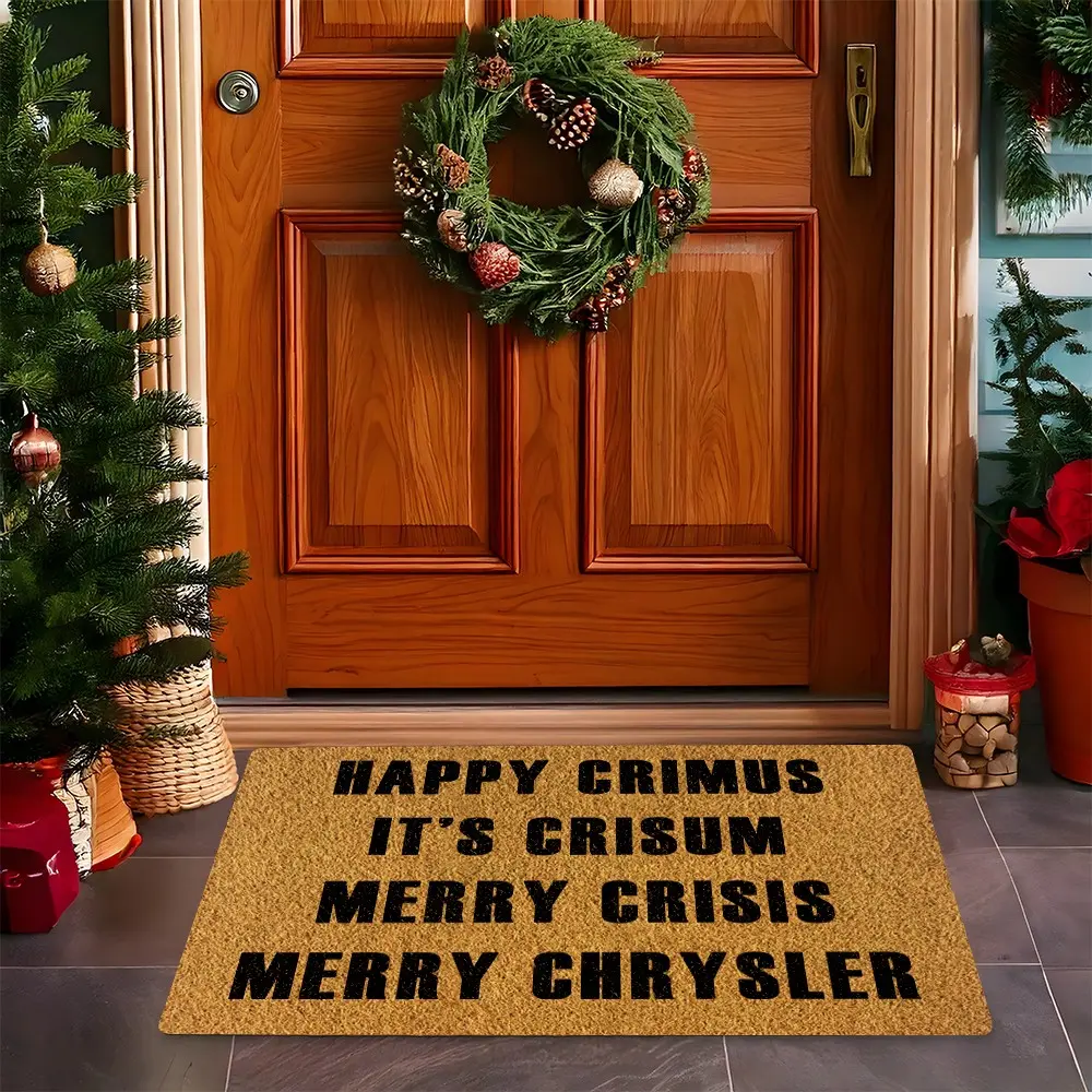 Funny Christmas Meme Coir Front Doormat, Humorous Holiday Welcome Mat,Non-Slip Rubber Back, Sarcastic Festive Decorative Indoor Outdoor Porch Doormat, Novelty Xmas Home Decor Gift for Family and Friends