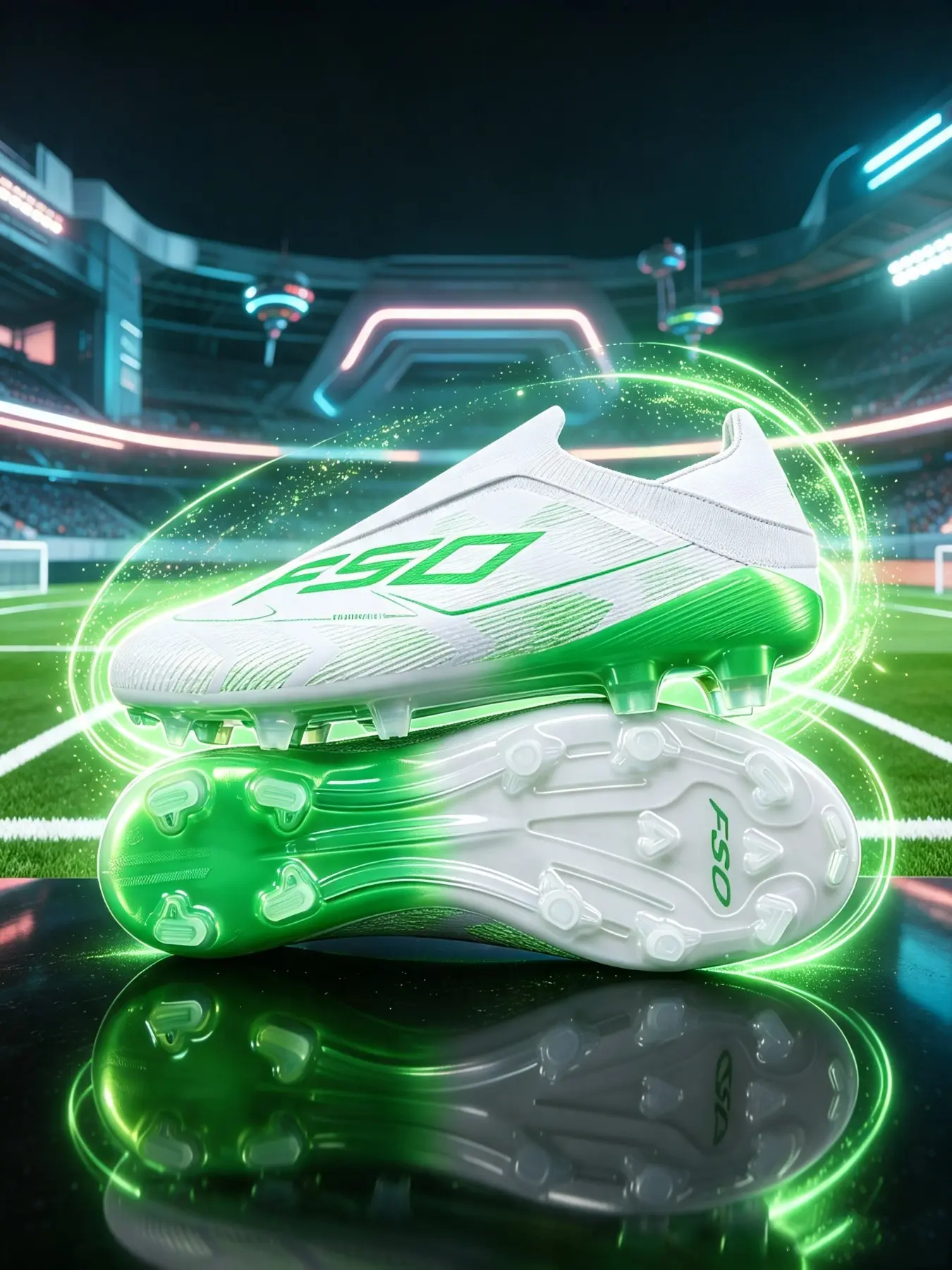 Gradient Football Shoes, Breathable Flyknit Upper, Fg Transparent Studs, Sizes 35-45, Durable and Anti-Slip, Sporty Style