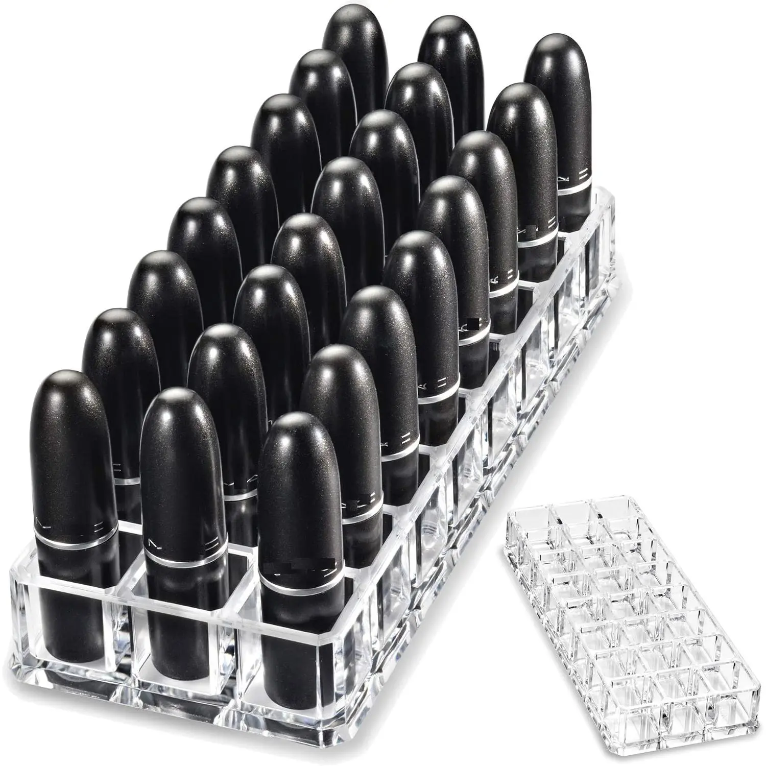 Beauty Organization  Lipstick Organizer & Beauty Container 24 Space Storage (Clear)