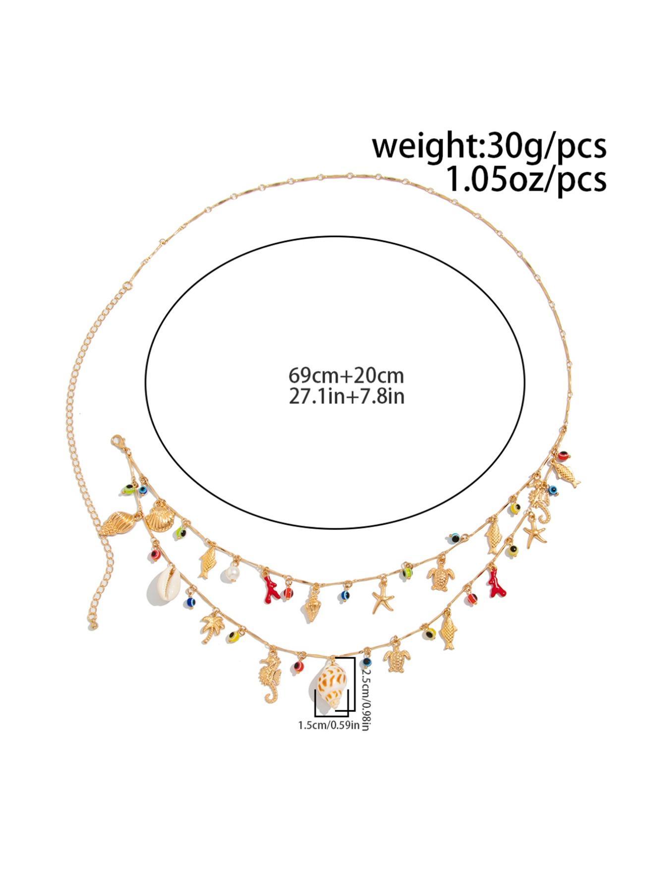 Colorful Shell & Conch Design Body Chain, Fashionable Body Jewelry for Women, Elegant All-match Fashion Accessories for Daily Wear