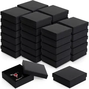 36 Pcs Cardboard Jewelry Gift Boxes Jewelry Boxes Packaging Small Earring Gift Box with Lids for Necklace Ring Bracelet Party