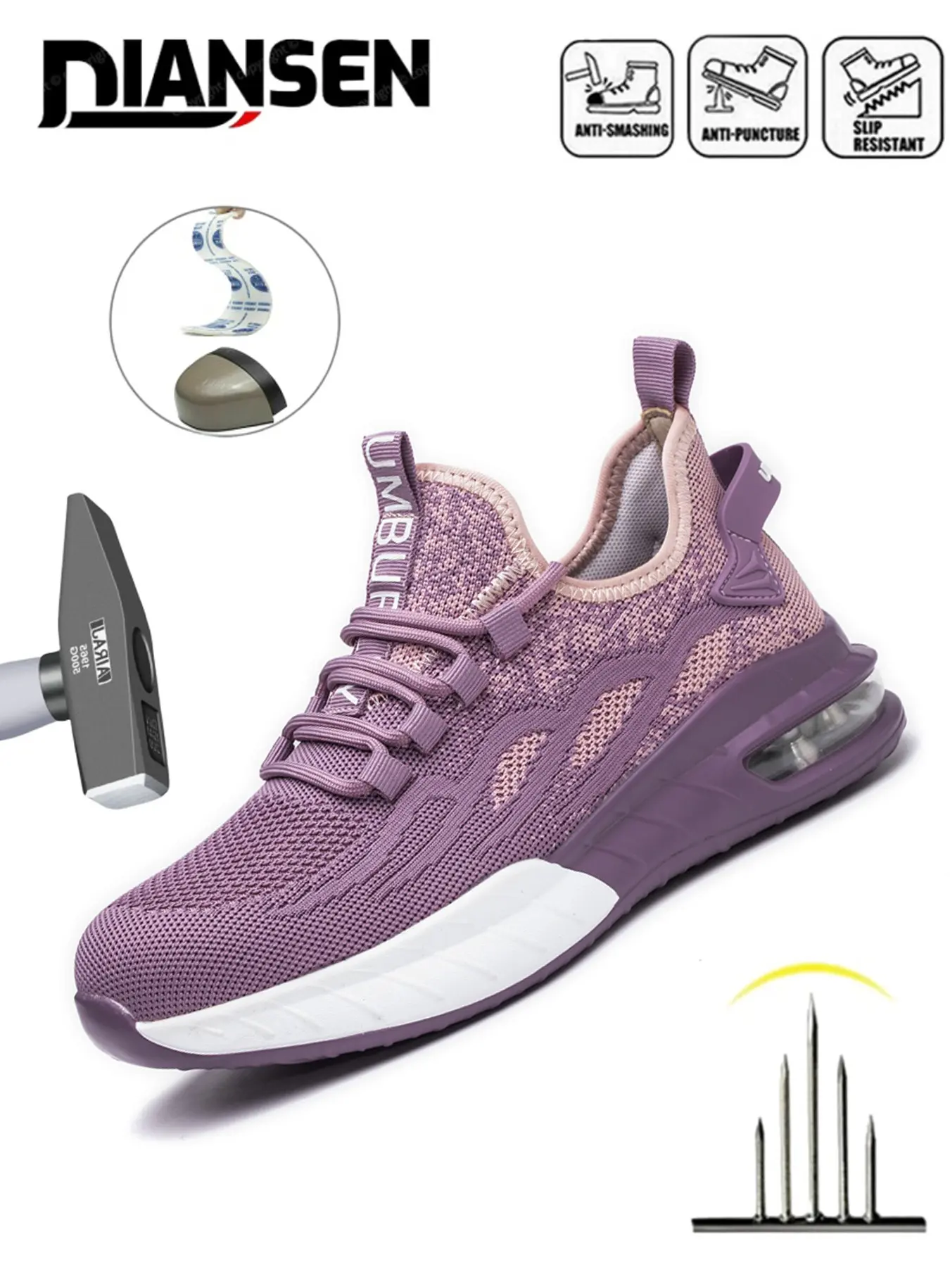 Steel Toe Shoes for women Lightweight Puncture Resistant Safety Footwear for Workers, Work Shoes women Safety Work Shoe Comfortable for Construction Warehouse Jobs