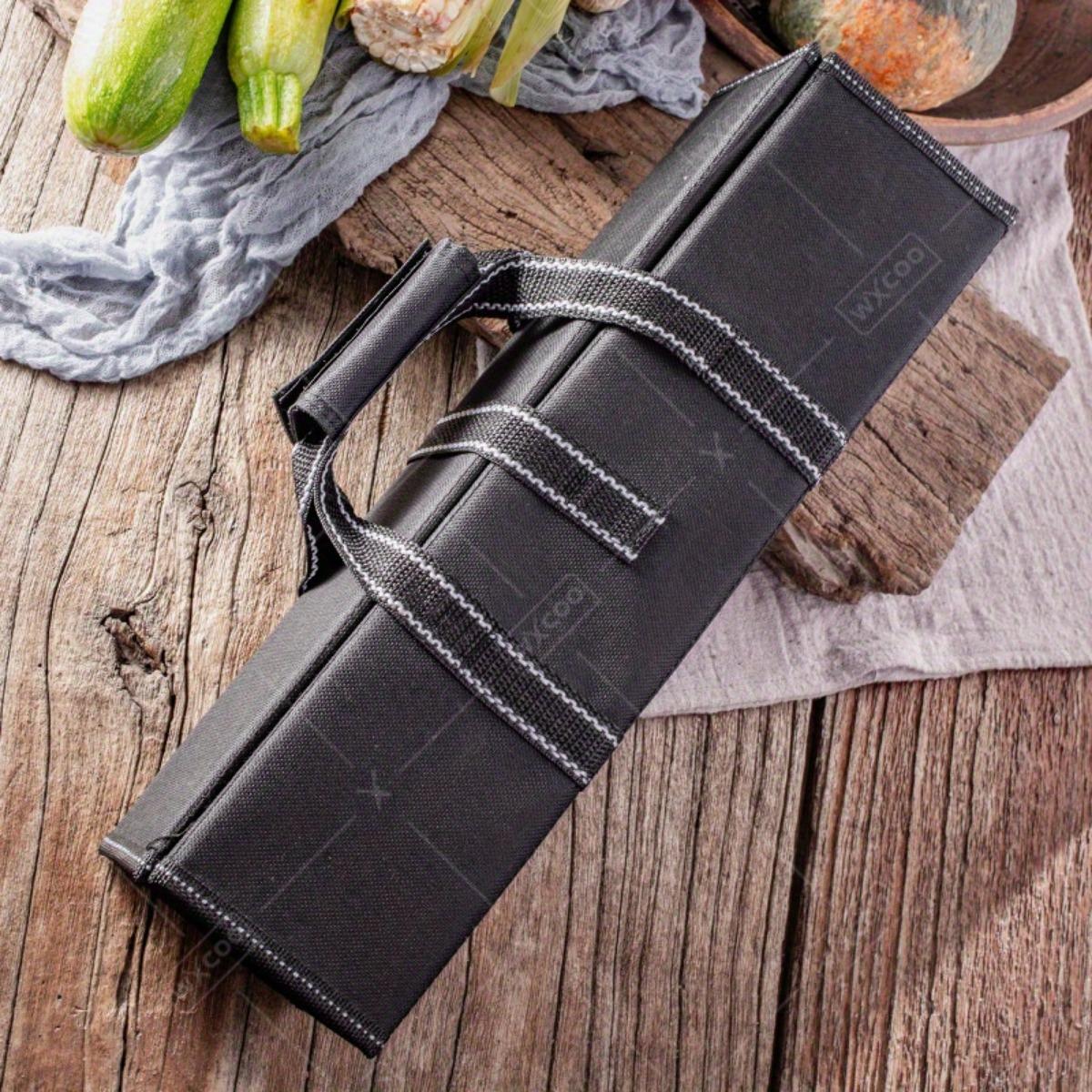 1PC Portable Kitchen Cooking Chef Knife Roll Bag Waterproof Oil-proof Travel Carry Case Storage Case Multi-functional Folding Durable Oxford Cloth Bag