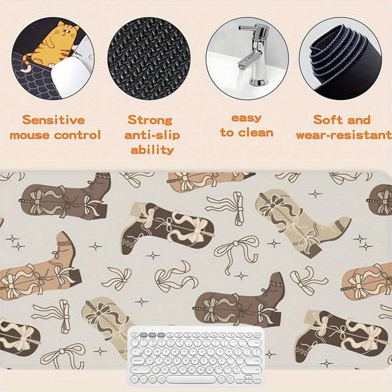 Western Cowboy Boots Pattern Mouse Pad, Rectangle Gaming Mouse Pad, Office Desk Keyboard Mat for Home Office Desk, Desk Accessories
