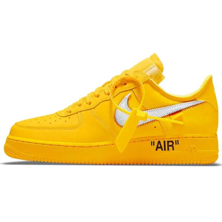 Off-White x Nike Air Force 1 Lemonade Low-Top Sneakers for Men and Women in Yellow Verifiable, with credentials and supporting global authentication
