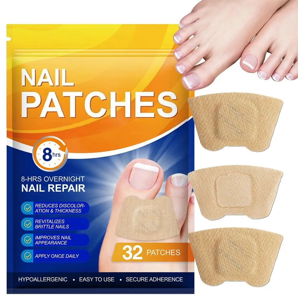 32 Pcs Toenail Care Nail Patches for Dry, Weak & Cracked Nails, Deeply Moisturizing to Improve Toenail Appearance