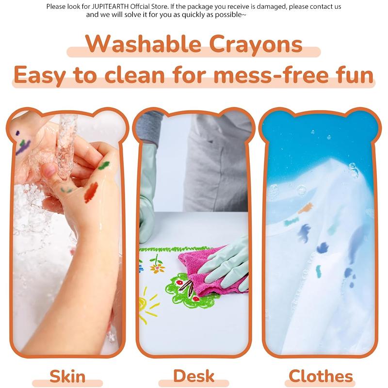 Twistable Jumbo Crayons Set, 36/24/12Colors Silky Smooth Gel Crayons and 6pcs Water Brush Pens, Washable Crayons, Watercolor Toddler Soft, Bear Crayons, gift for Boys GirlsDrawing/Painting/Beginners/Artists Art/School Supplies, valentines gift for bf