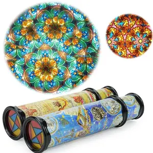 Kids Scalable Rotatable Kaleidoscope Classic Magic Kaleidoscope Glasses Adjustable Colorful World Toy for Children Education