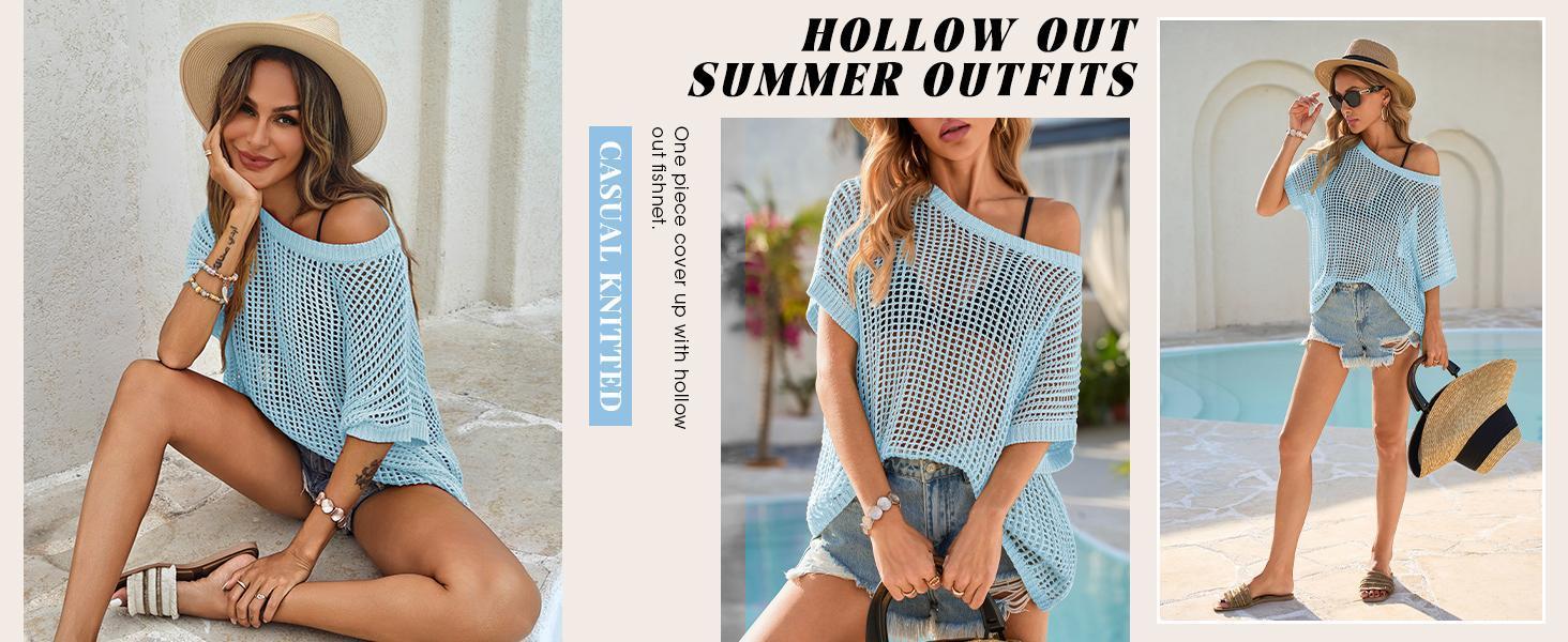 Beotyshow Womens Batwing Short Sleeve Crochet Sweater Tops Oversized Boat Neck Boho Knit Summer Beach Cover Ups Beotyshow Womens Batwing Short Sleeve Crochet Sweater Tops Oversized Boat Neck Boho Knit Summer Beach Cover Ups