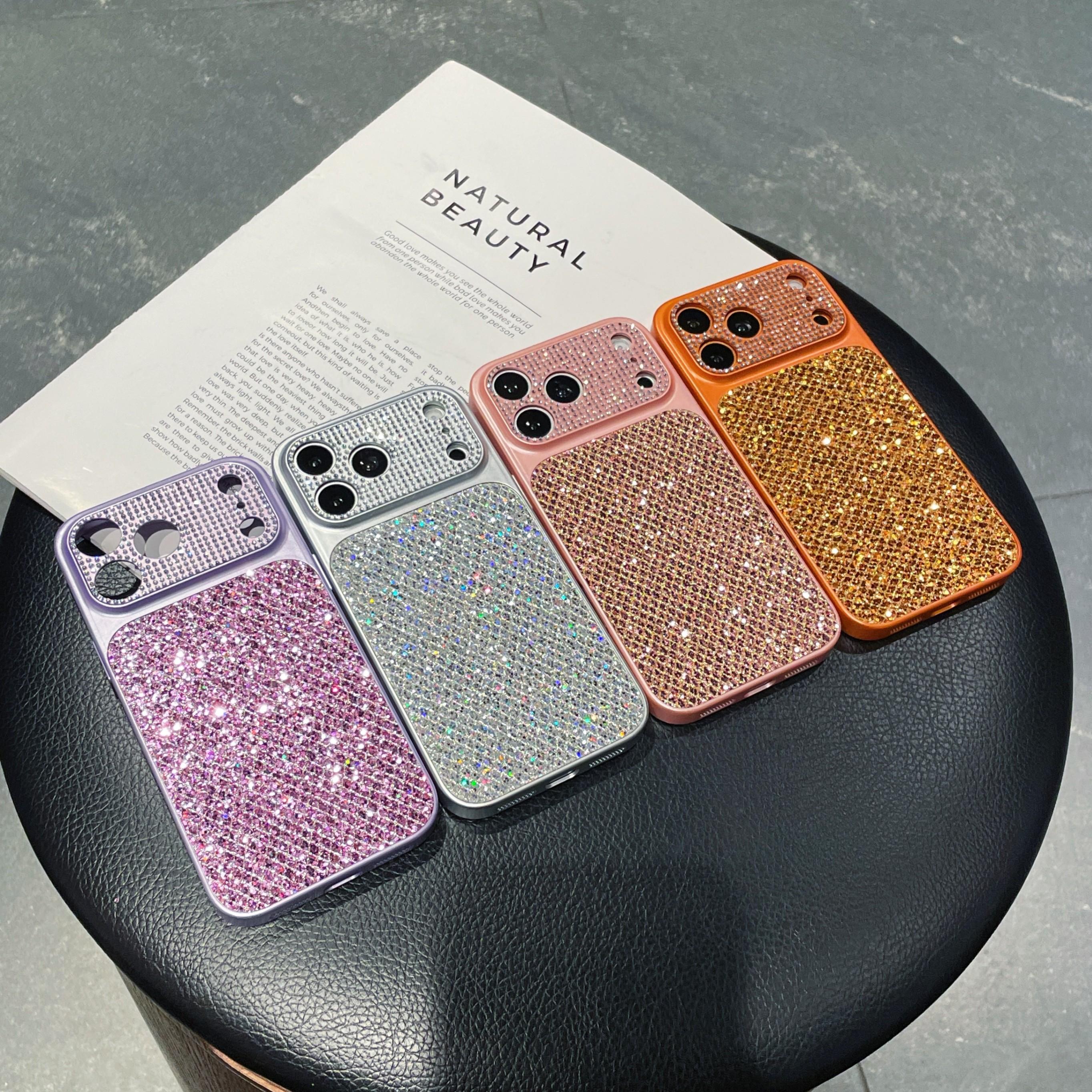 Ins High Value Diamond Light Luxury Rhombus Sequin Phone Case For iPhone 14 15 16 17 Pro Max Phone Case New Advanced Fashion Trendy For Couples Men Women Shockproof Protective Cover