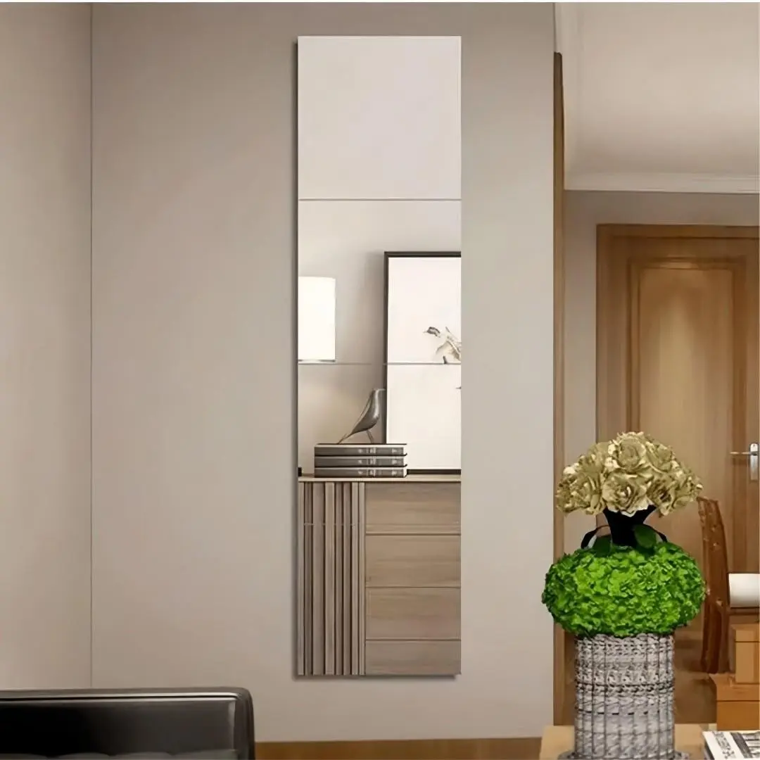 Self-Adhesive Flexible Mirror, Full-Length Acrylic Wall Mirror for Bedroom, Home Gym, Bathroom, Privacy No Frame, Reflective, Abdfgm Model