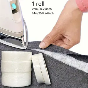 Heat Transfer Edge Tape Roll, Iron-On Adhesive Tape (0.39-1.18 Inches), Non-Waterproof, for Pants, Clothes, Curtains, Crafts