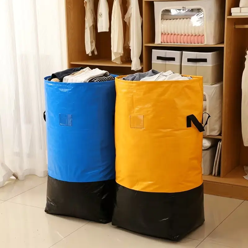 Large Moving Bag, Durable Plastic Storage Bag with Handle and Drawstring, Ideal for Clothes, Bedding, Home Organization, Travel, Move-In Season