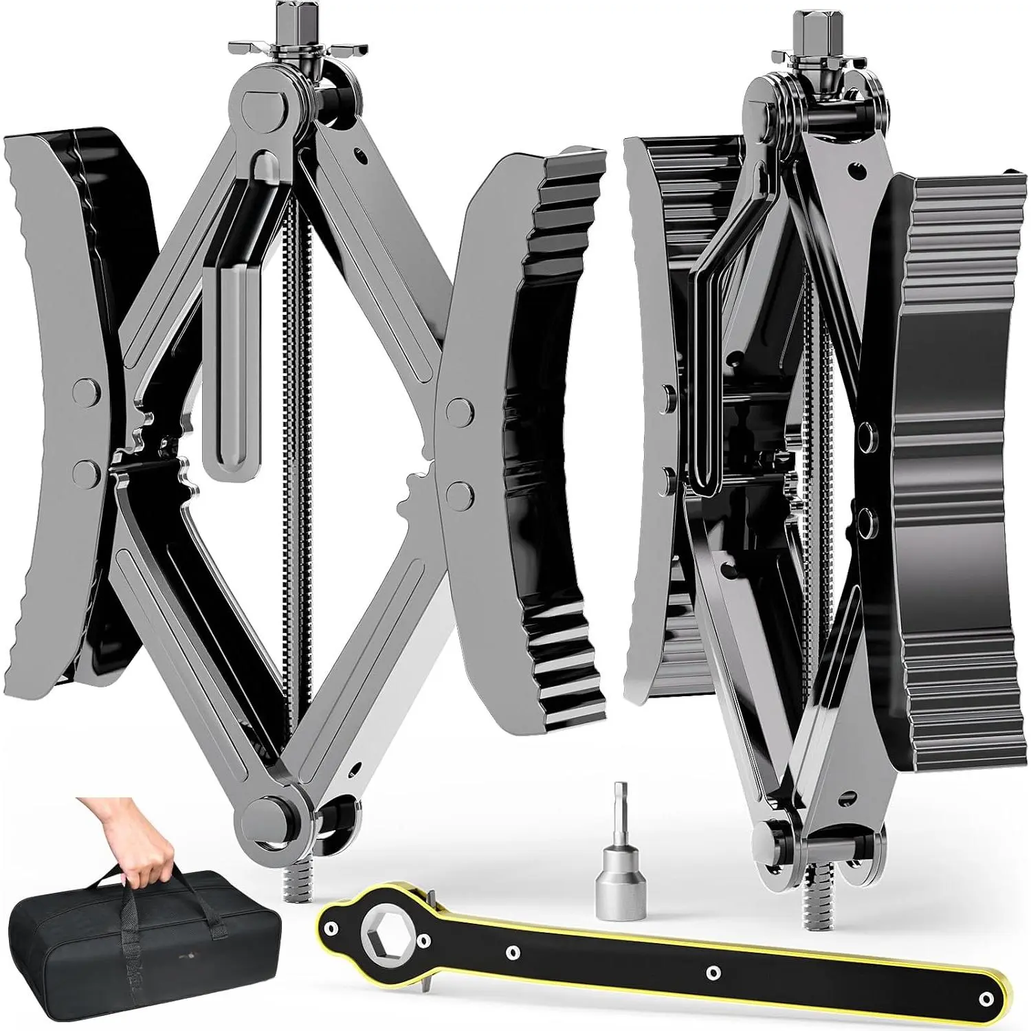 Camper Wheel Chock Stabilizer 2 Sets for RV Travel Trailer Heavy Duty X-Shaped RV Chocks Anti-Move Tire Wheel Chock, Fits 3.5" to 12" Wheel Gaps