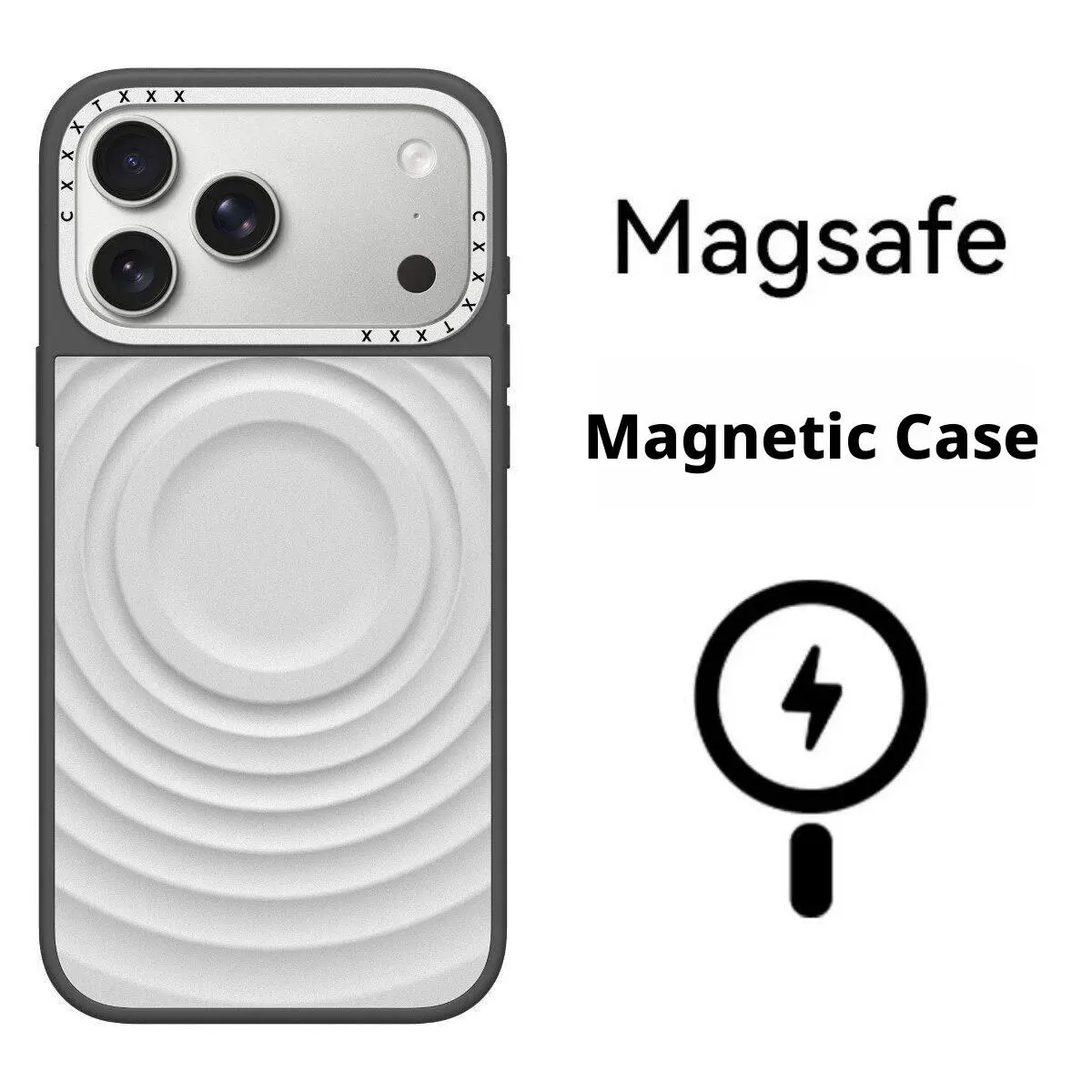 Co-Branded Wave Ripple Magnetic Cover - Metal Mirror Surface Electroplated Cellphone Casing for iPhone 17 Pro Max, Protective Accessories for iPhone 17+, Shockproof Protect Cover