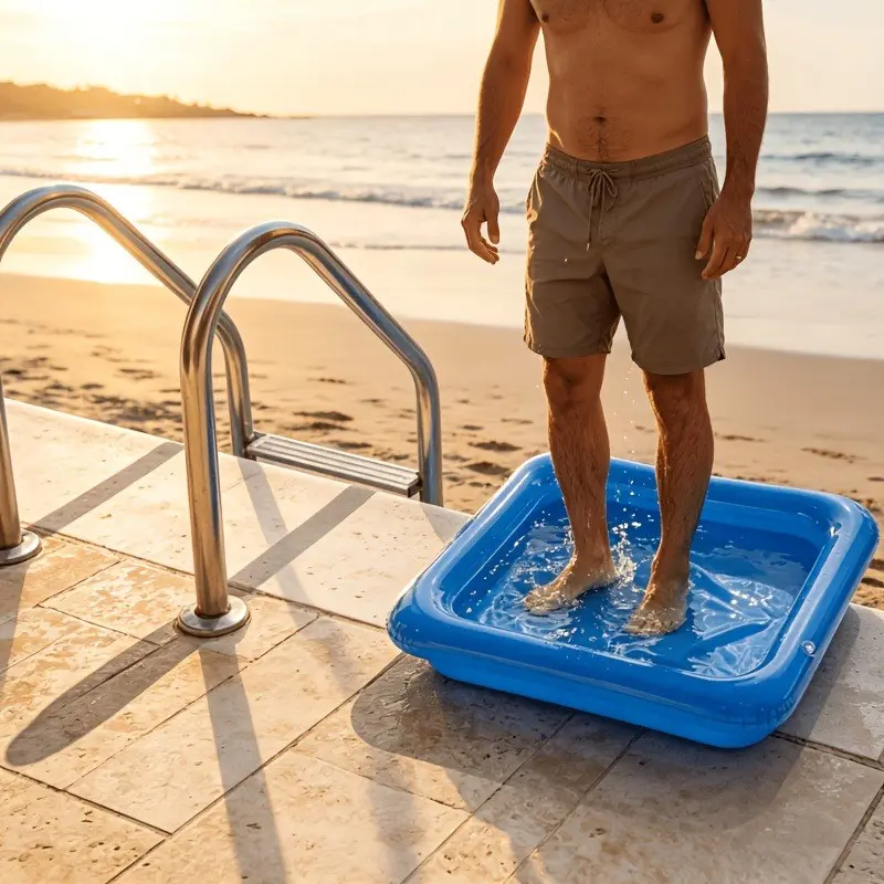 Portable Foldable Pool Cleaning Bucket, Pool Cleaning Equipment, Pool Supplies, Essential for Pool Maintenance, Ideal for Foot Bath and Post-Swim Cleanup, No Air Pump Included