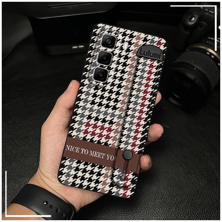 Dirt-resistant Back Cover Phone Case For infinix Hot50 Pro/X6881 Shockproof commerce Plain color masculine Anti-dust geometry Fashion Design simple Phone Holder Waterproof Durable