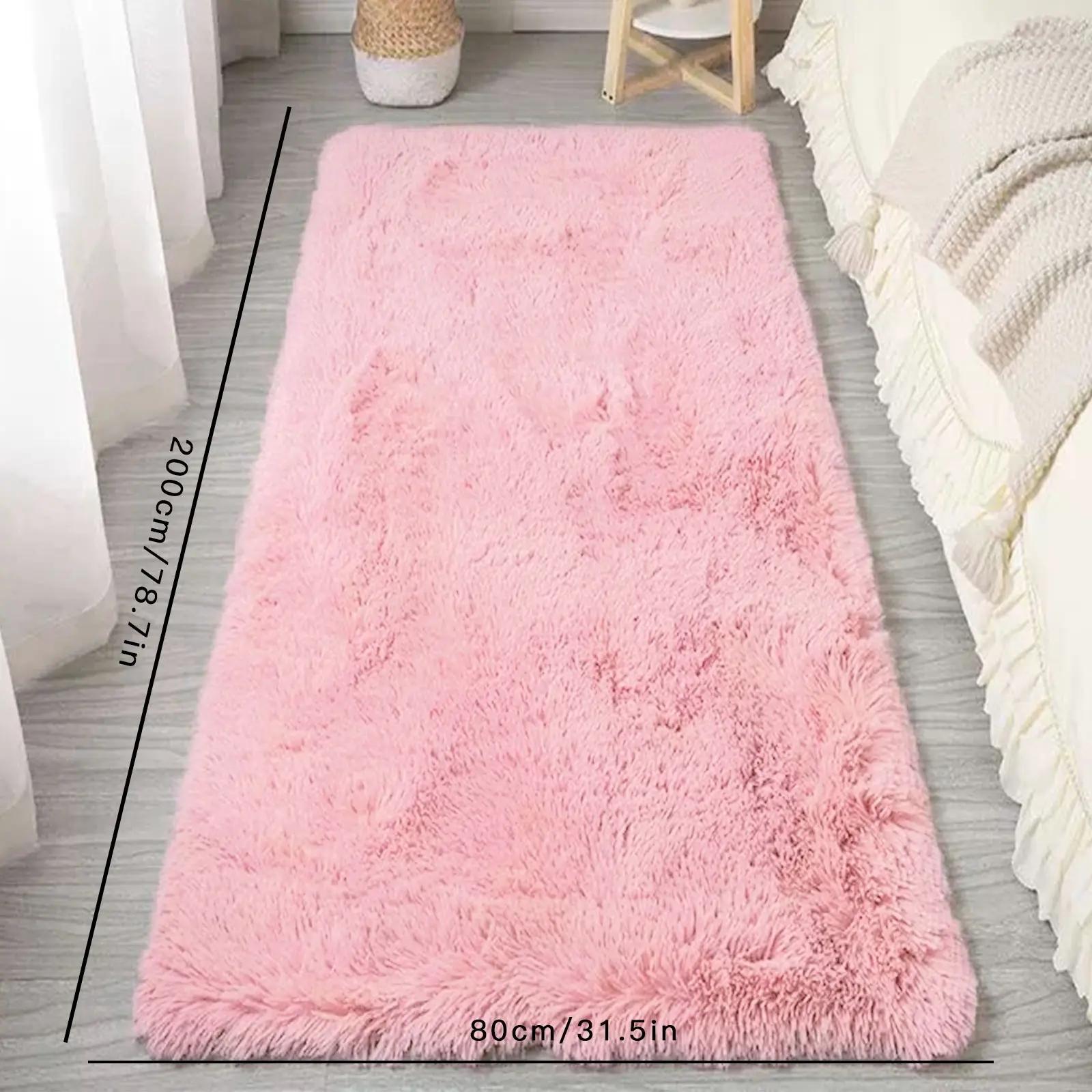 Solid Color Bedside Rug, Soft Plush Water-Absorbent Bedroom Floor Mat with Felt Backing, Non-Slip Decorative Rug for Bedroom and Living Room Home Decor, Valentine's Day Gift #TOP PICKS