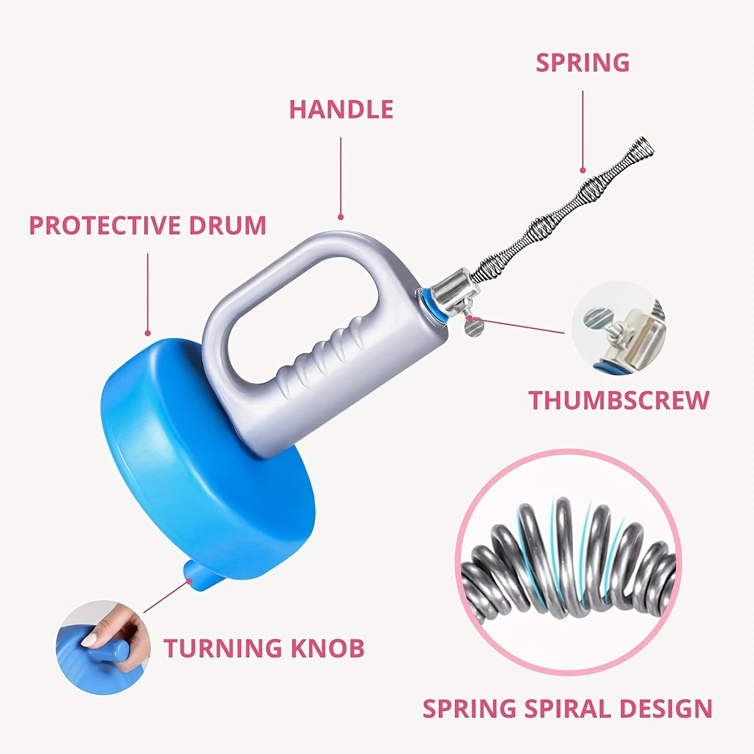 196.85 Inch Drain Unblocker, Flexible Rod Auger Sewer Pipe Unblocker Tool, Drain Cleaning Tool, Kitchen Sewer Unclogger Tool, Toilet Hair Unclogging Tool, Drain Clog Remover for Hotel Restaurant Commercial