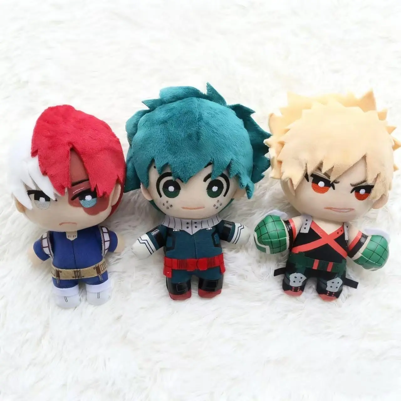 2026 new hot item My Hero Academia Plush Fabric Keychain Set - 10/20cm Unisex Cartoon Character Keychains (Midoriya Izuku, Bakugou Katsuki, Todoroki Shoto), Easy-Remove Cosplay Accessories, Classic Novelty Toy Props for Friends
