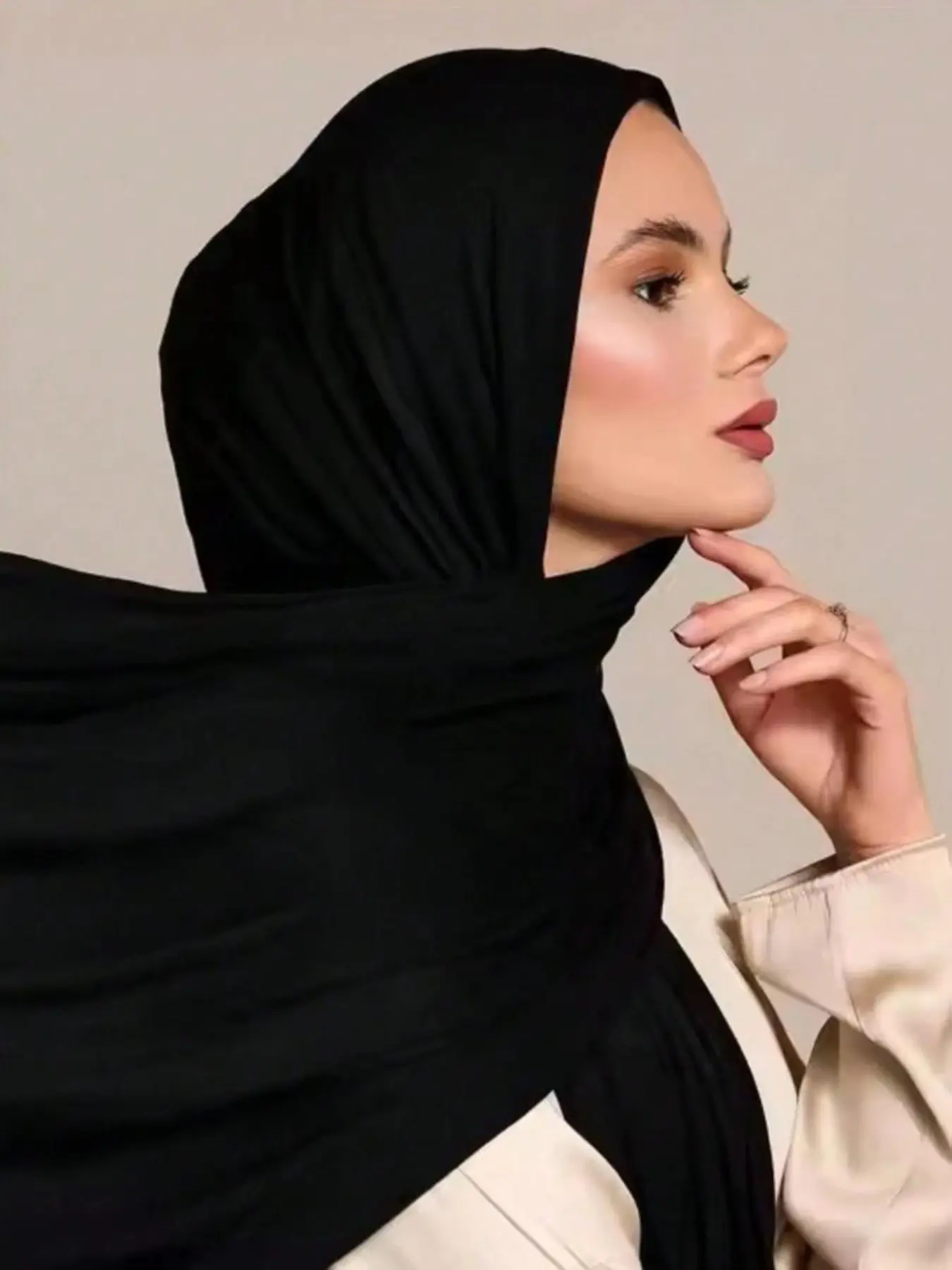 Women's Solid Color Simple Muslim Headscarf Cover Hijab, Basic Classic Lightweight Modesty Hijab Wrap Scarf, Suitable for Abaya Long Robe Veil, Large Shawl for Dresses