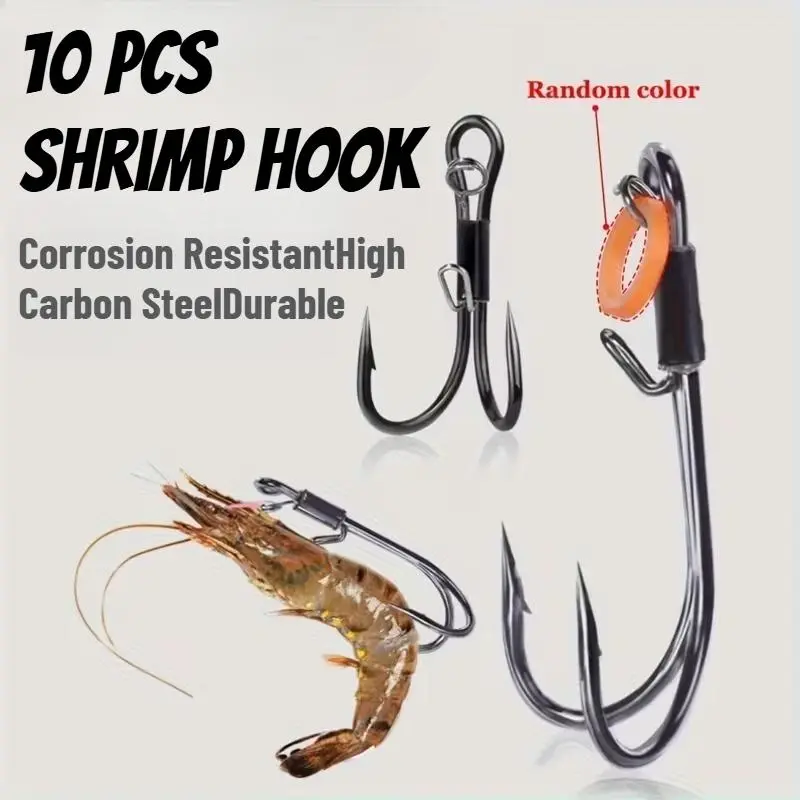 Double Hook Live Shrimp Rig Set – Barbed Butterfly Style Dual Hook Tackle, Saltwater & Freshwater Bass Trout Pike Fishing Accessories Summer Fishing Equipment