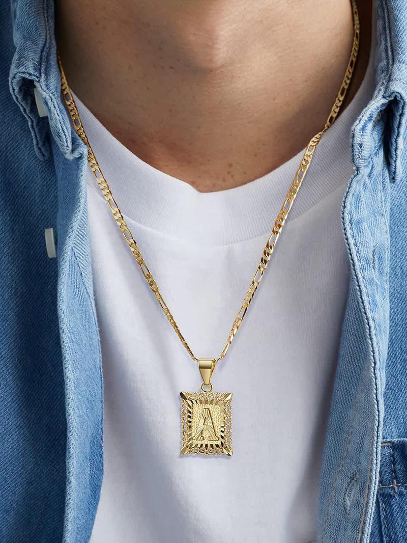 Letter A-Z Pendant Necklace for Women & Men, Punk Style Jewelry for Party, Daily Clothing Decor, Trendy All-match & Exquisite Jewelry for Birthday Gift