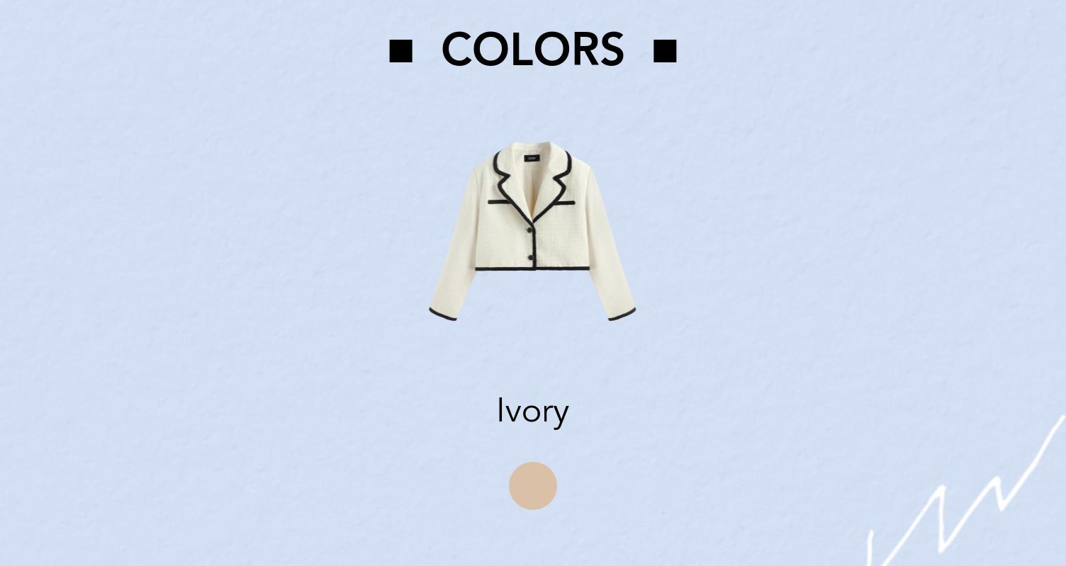 Cider [size 2-26] Tweed Collar Button Crop Blazer