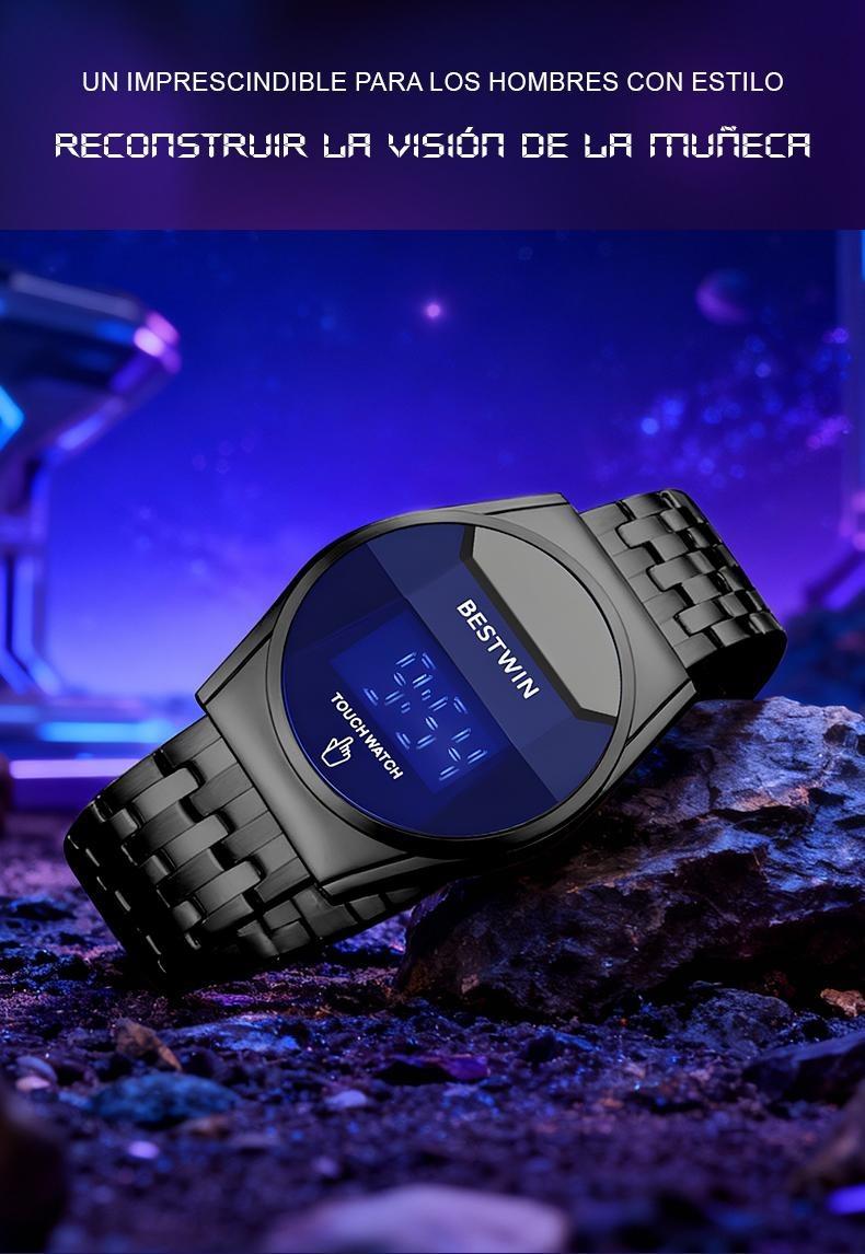 Touchscreen Racing Sport watch Luxury Mens Racing Sport​Iridescent diamond-shaped mirror surfacet WatchMultifunction Chronograph  Stainless Stee!Casual Business Stvle Perfect Giftfor Him fashionable wristwatch time display