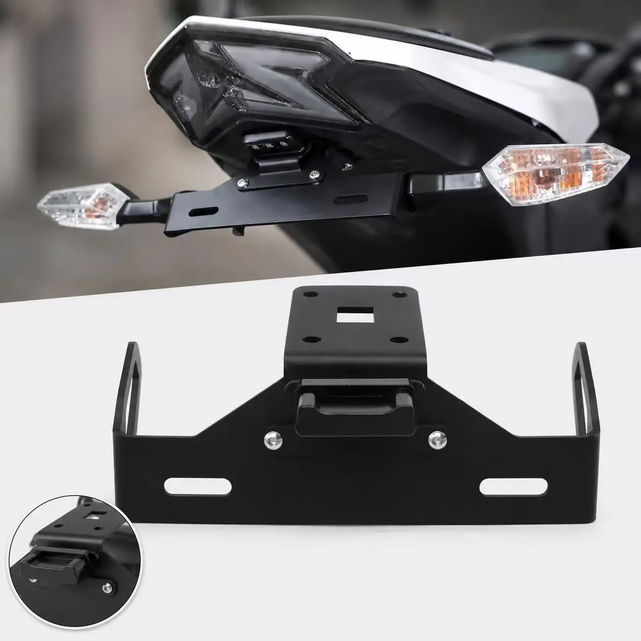 Z1000 License Plate Holder for Kawasaki 2015-2016, LED Light Number Frame Bracket, Motorcycle Accessories 2014-2017