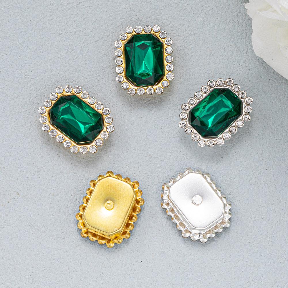 Adhesive DIY hand-sewn rectangular double-layer bow hardware for Crocs shoes and bags accessories