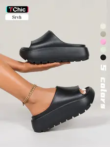 Women's Comfortable Platform EVA Slides—Everyday Non-Slip, Height-Enhancing House Slippers. Available in Five Colors. Crafted from Stylish, Eco-Friendly EVA Material—A Summer Essential for Daily Fashion.
